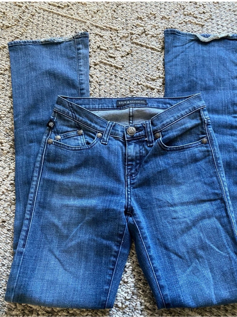 Rock & Republic Women's Size 2 Kasandra Blue Boot Cut Jeans-010